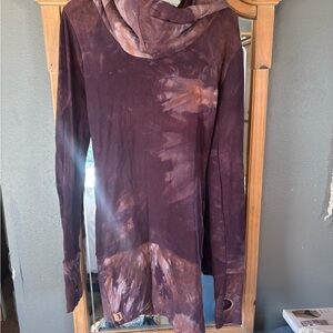 Sinew Moom all good pulling over Dress Tie-Dye Hooded Long Sleeve Top RARE